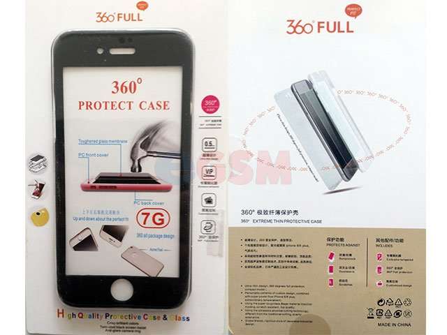 Husa fata spate 360 grade protectie cu folie de sticla display iPhone 7