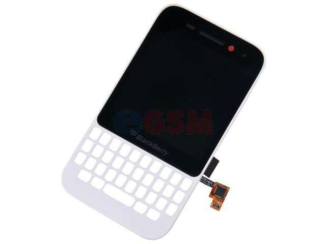 Display cu touchscreen si rama BlackBerry Q5 versiunea 001/111 alb original