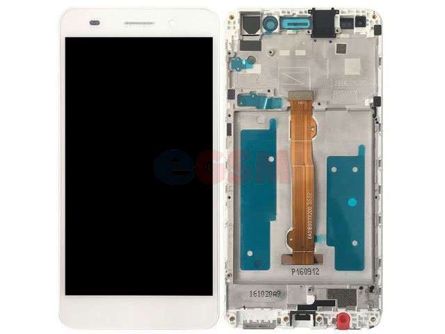 Display cu touchscreen si rama Huawei Y6II Compact, Honor 5A, LYO-L01 alb